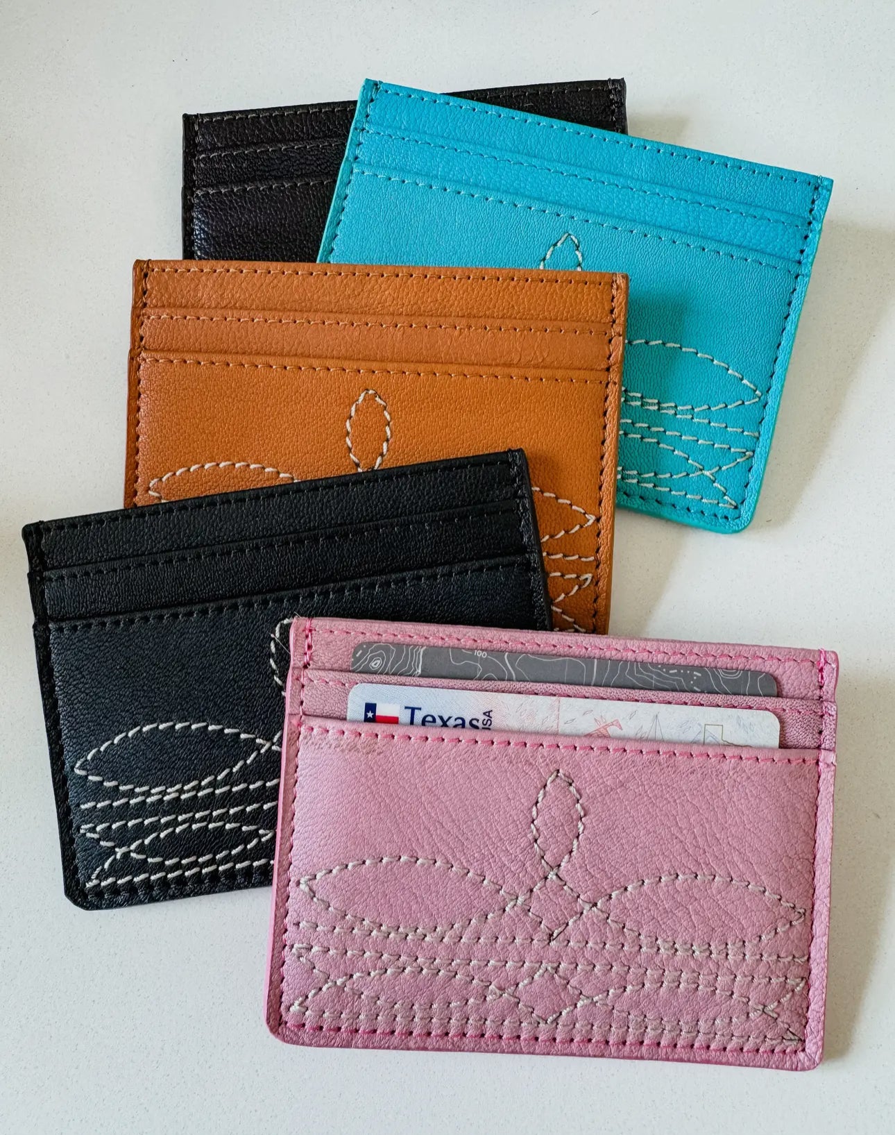 Boot stitch card wallet