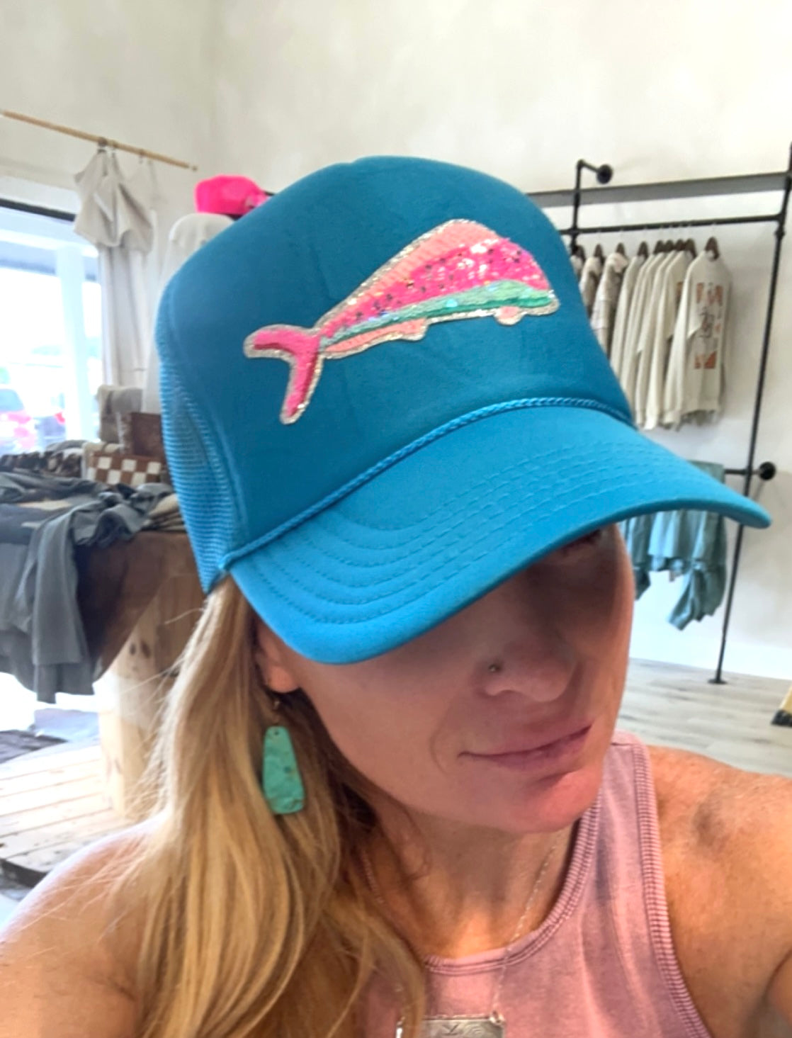 Preppy mahi sequins patch cap