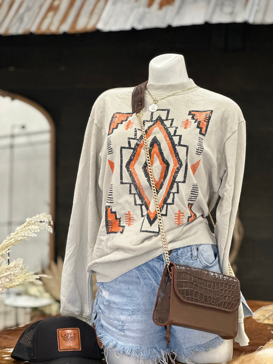 Aztec Mineral Sweatshirt in oatmeal