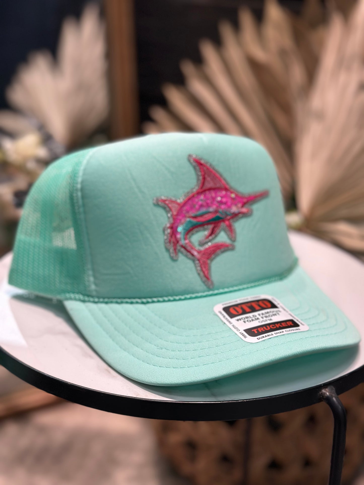 Preppy marlin sequin patch hat
