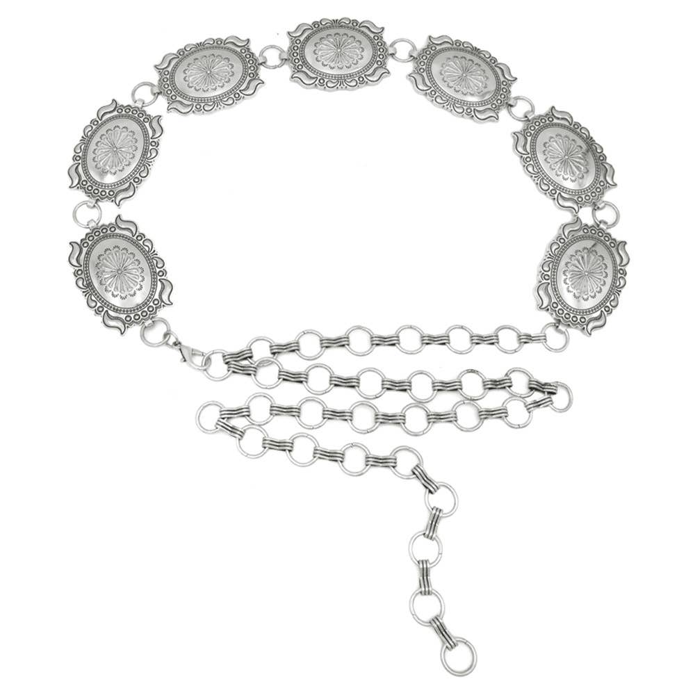 WESTERN FLOWER CONCHO BELT, ICH 84277PLUS