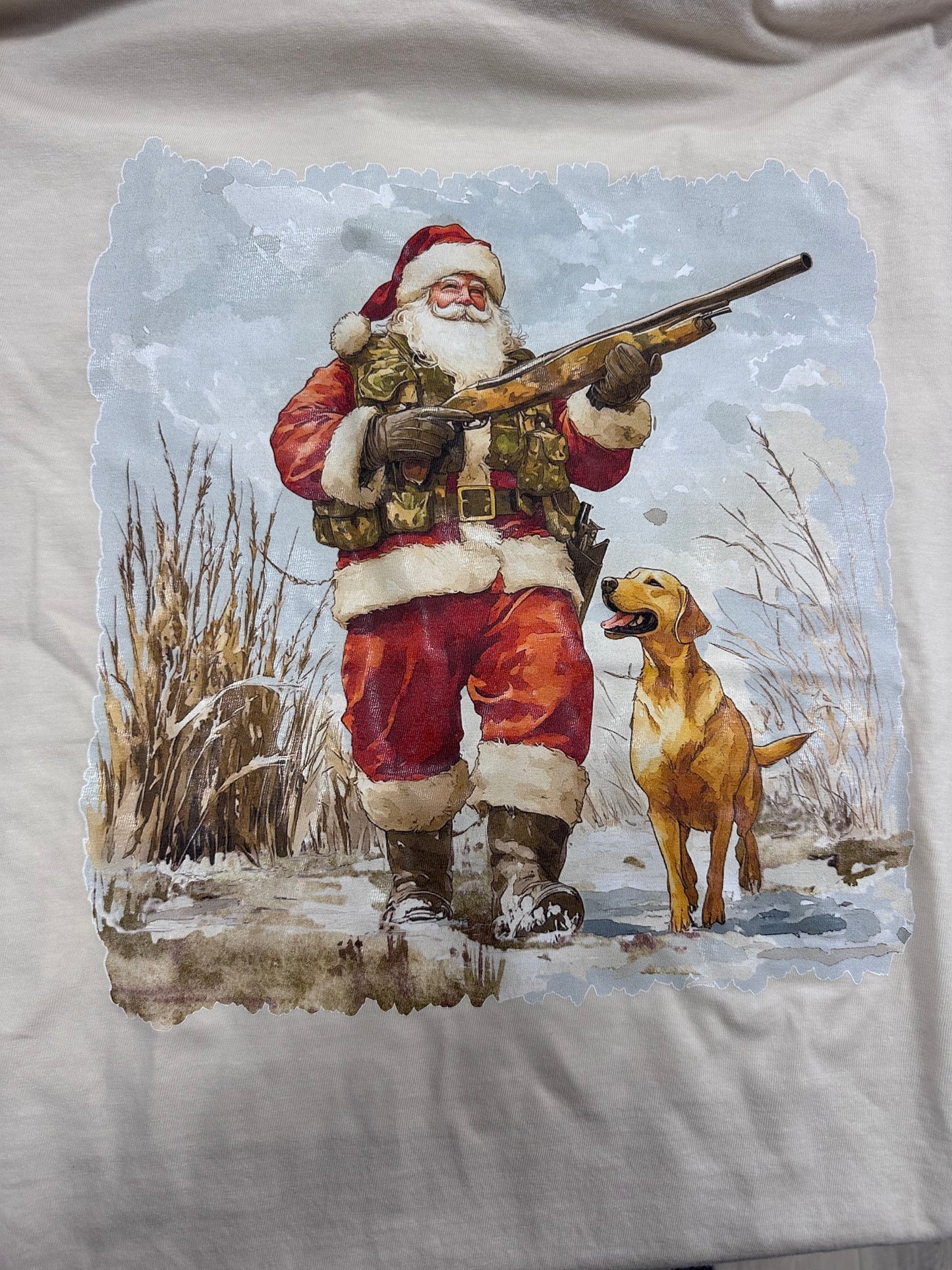 Duck hunting Santa tee