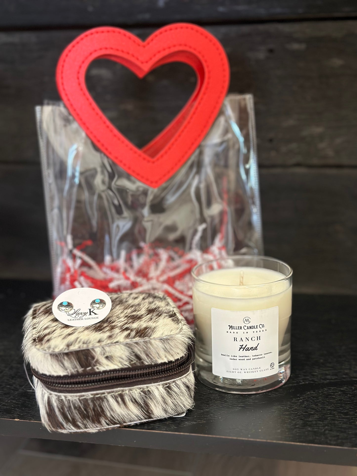 Mini cowhide jewelry box