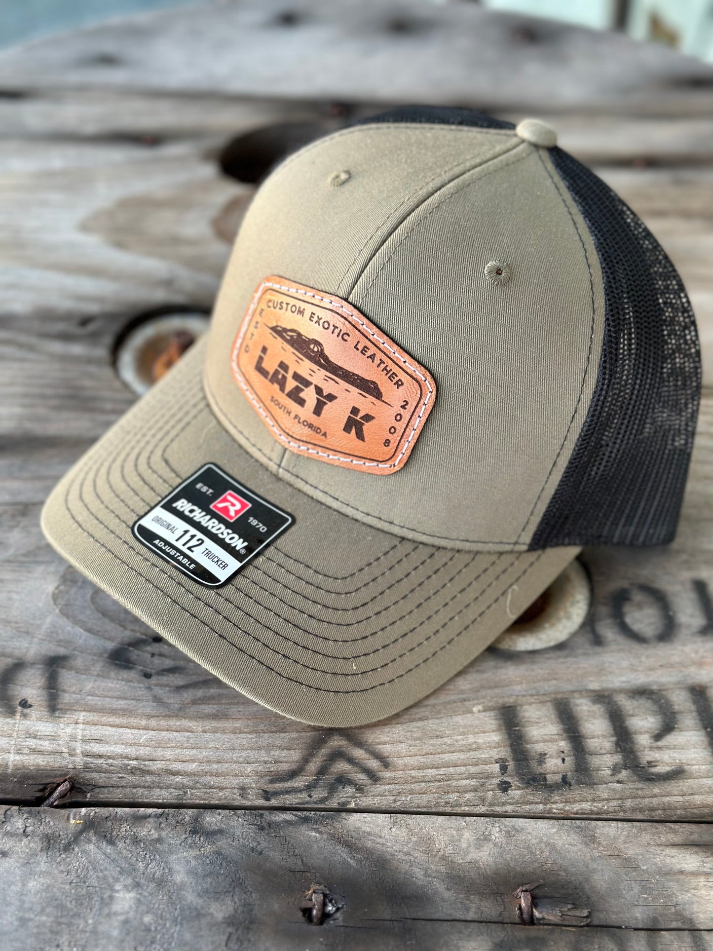 “Lazy k” alligator logo hat