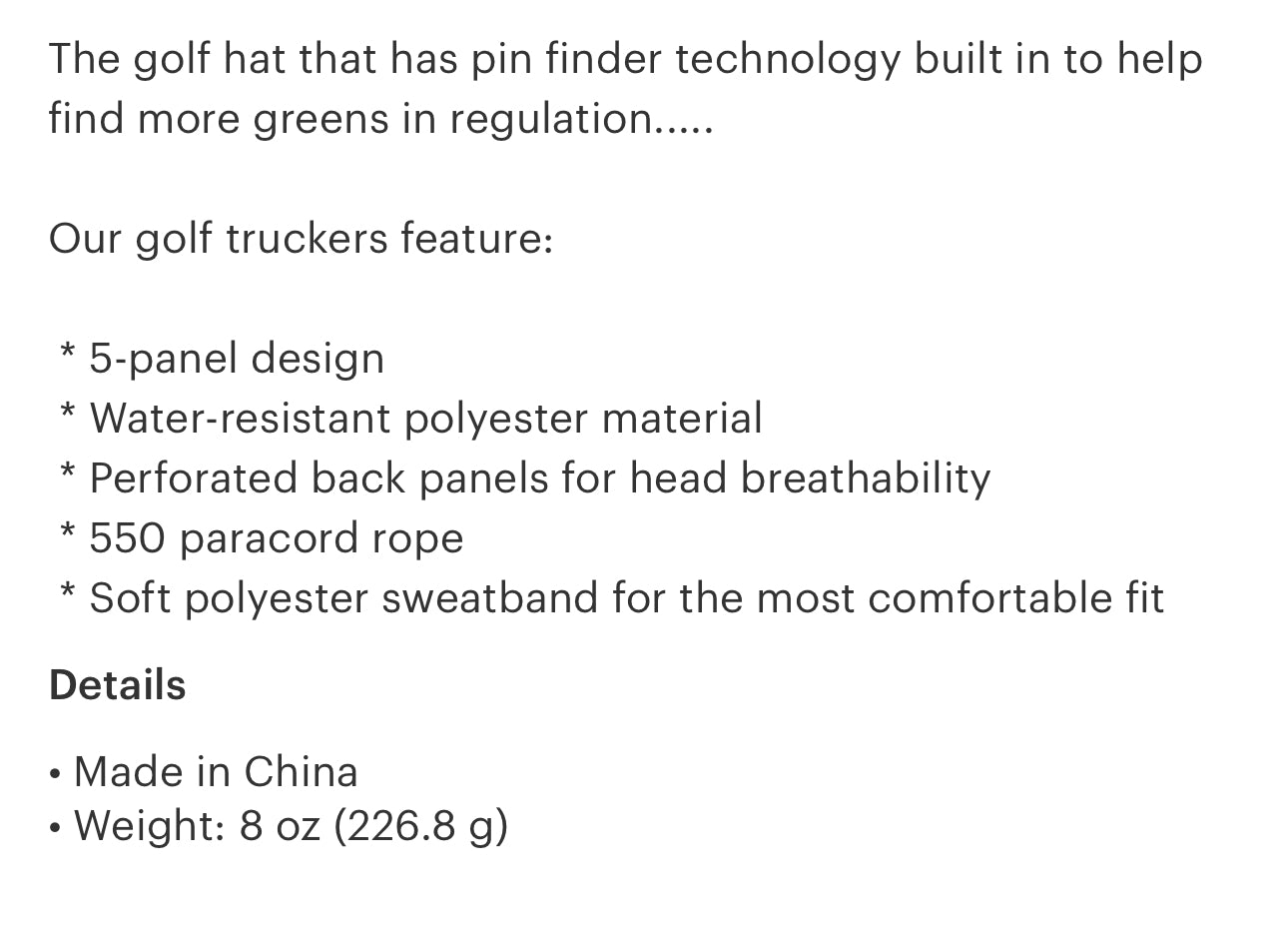 Embry performance golf hats