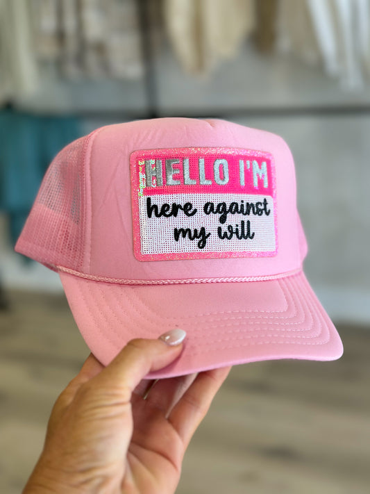 Hello I’m… here against my will sequins