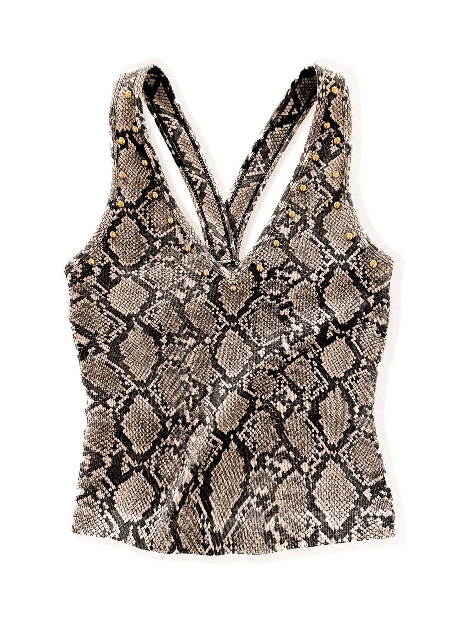 Studded Snake Back Smoothing V-NECK BRAMI