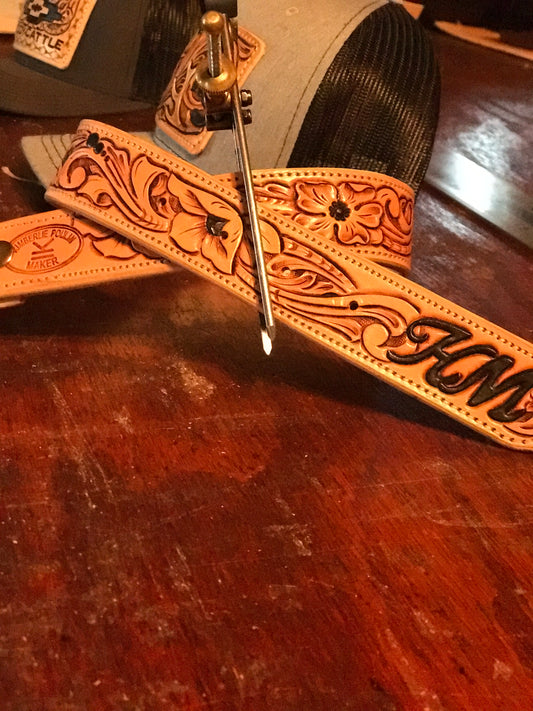 Custom tooled ADULT belt size 26”-46”