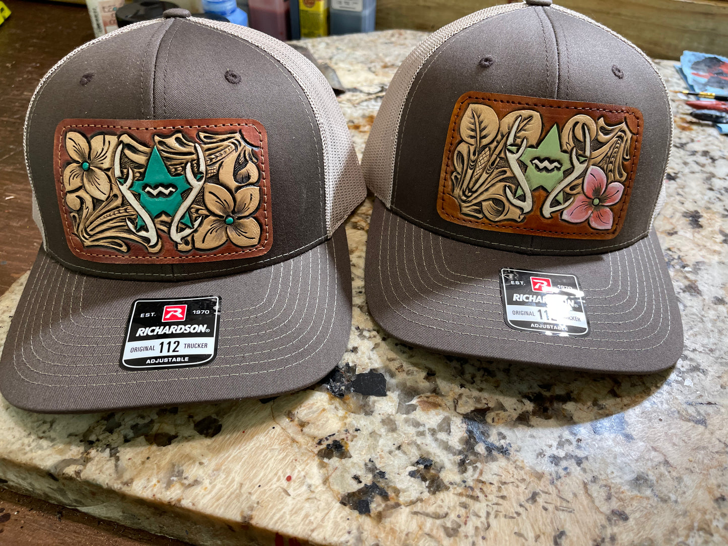 CUSTOM tooled hat patch. MADE RO ORDER