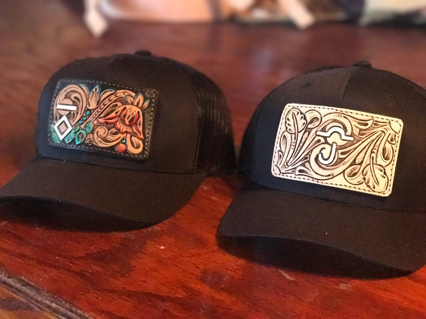CUSTOM tooled hat patch. MADE RO ORDER