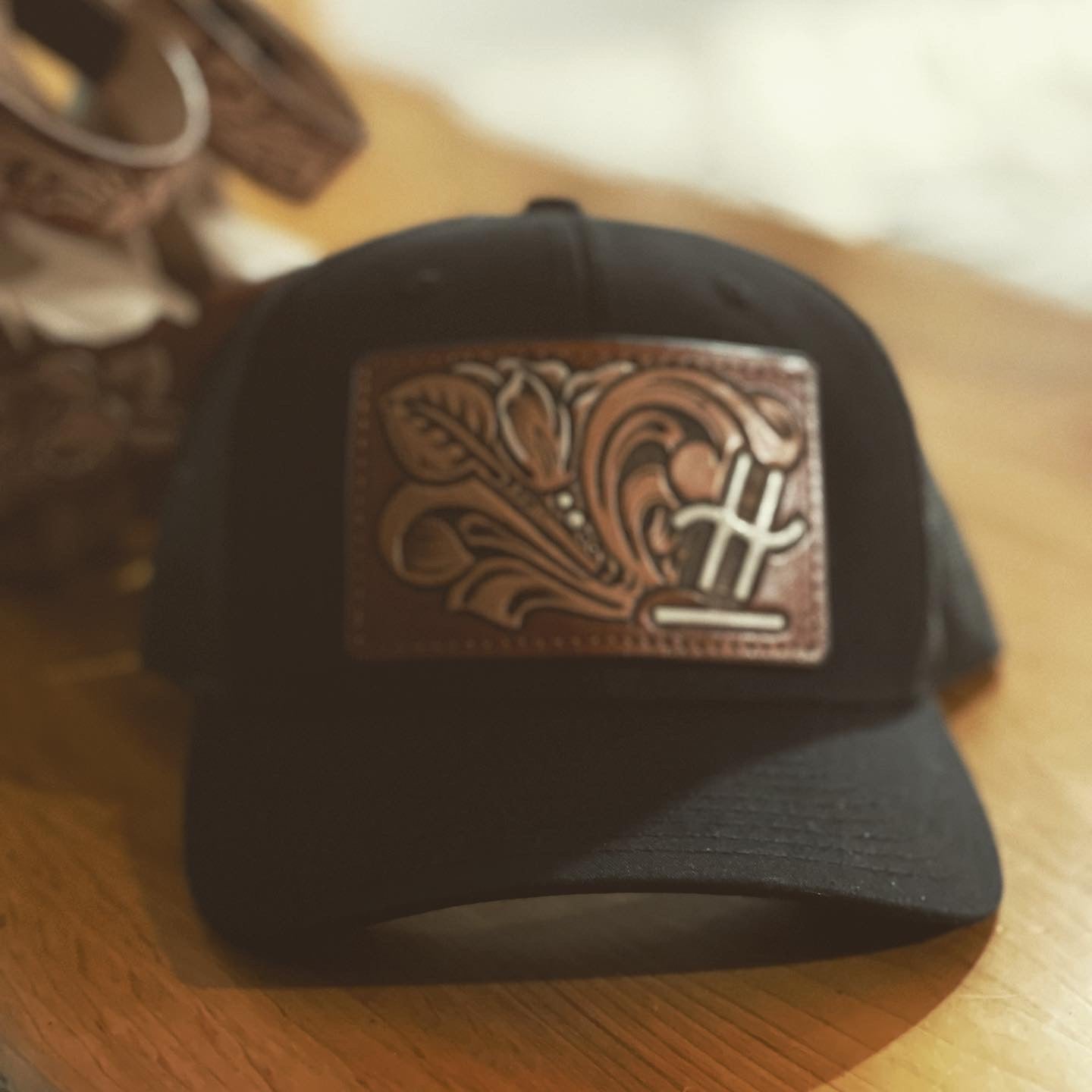 CUSTOM tooled hat patch. MADE RO ORDER