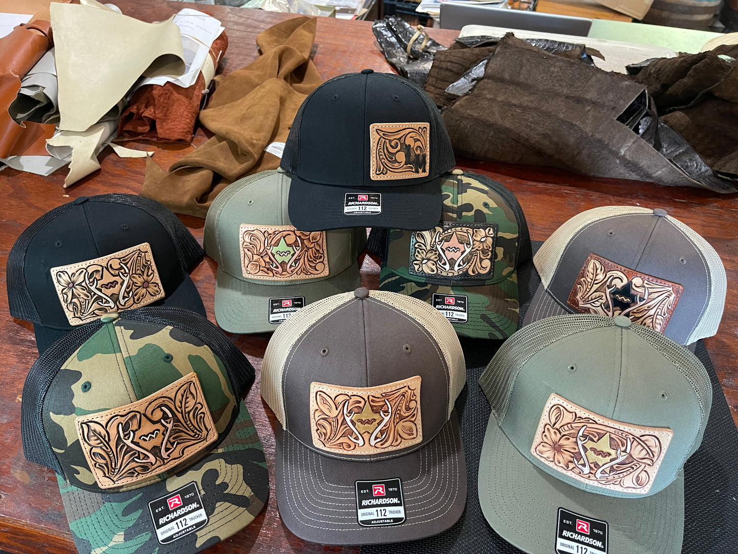 CUSTOM tooled hat patch. MADE RO ORDER