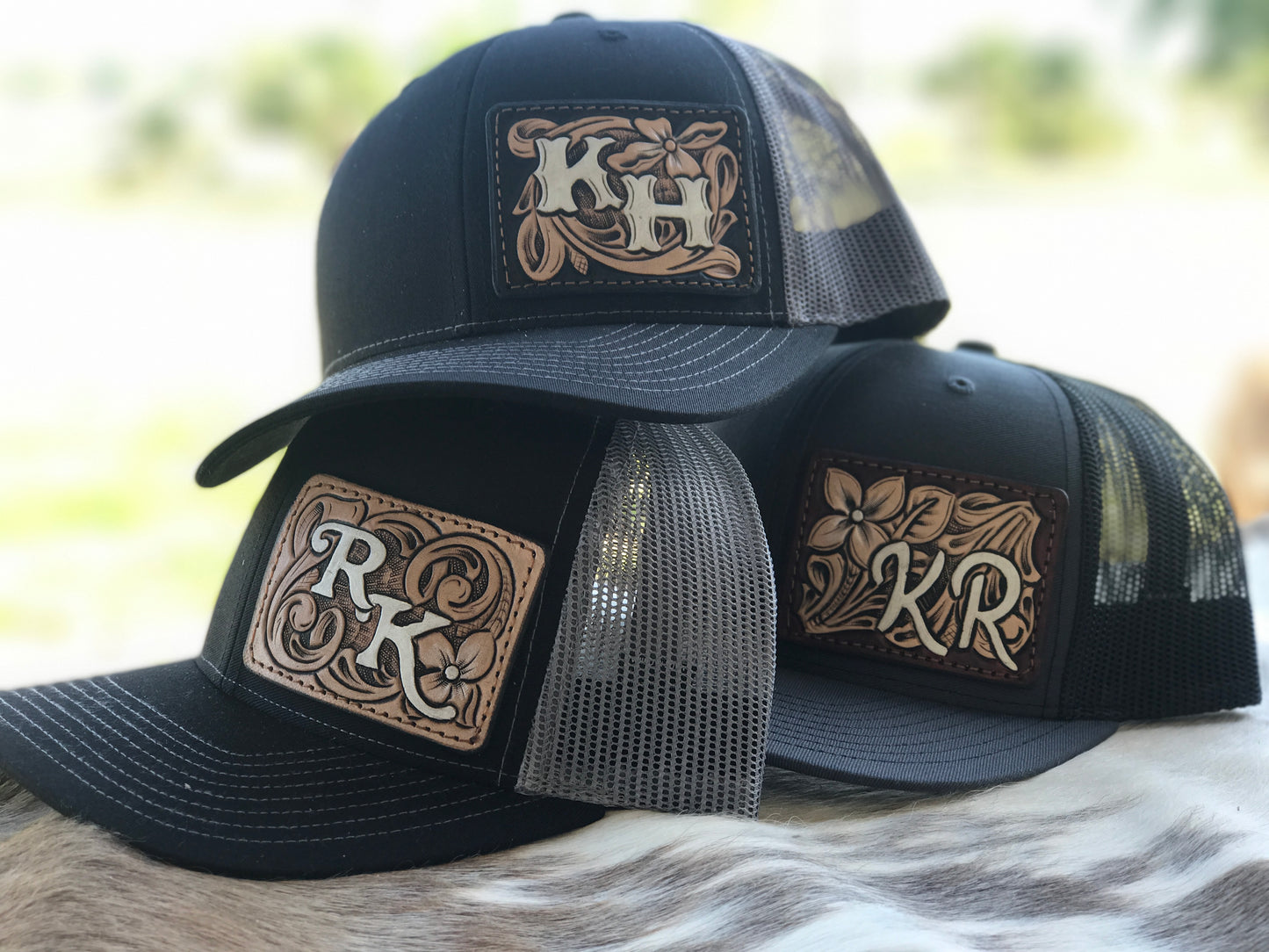 CUSTOM tooled hat patch. MADE RO ORDER