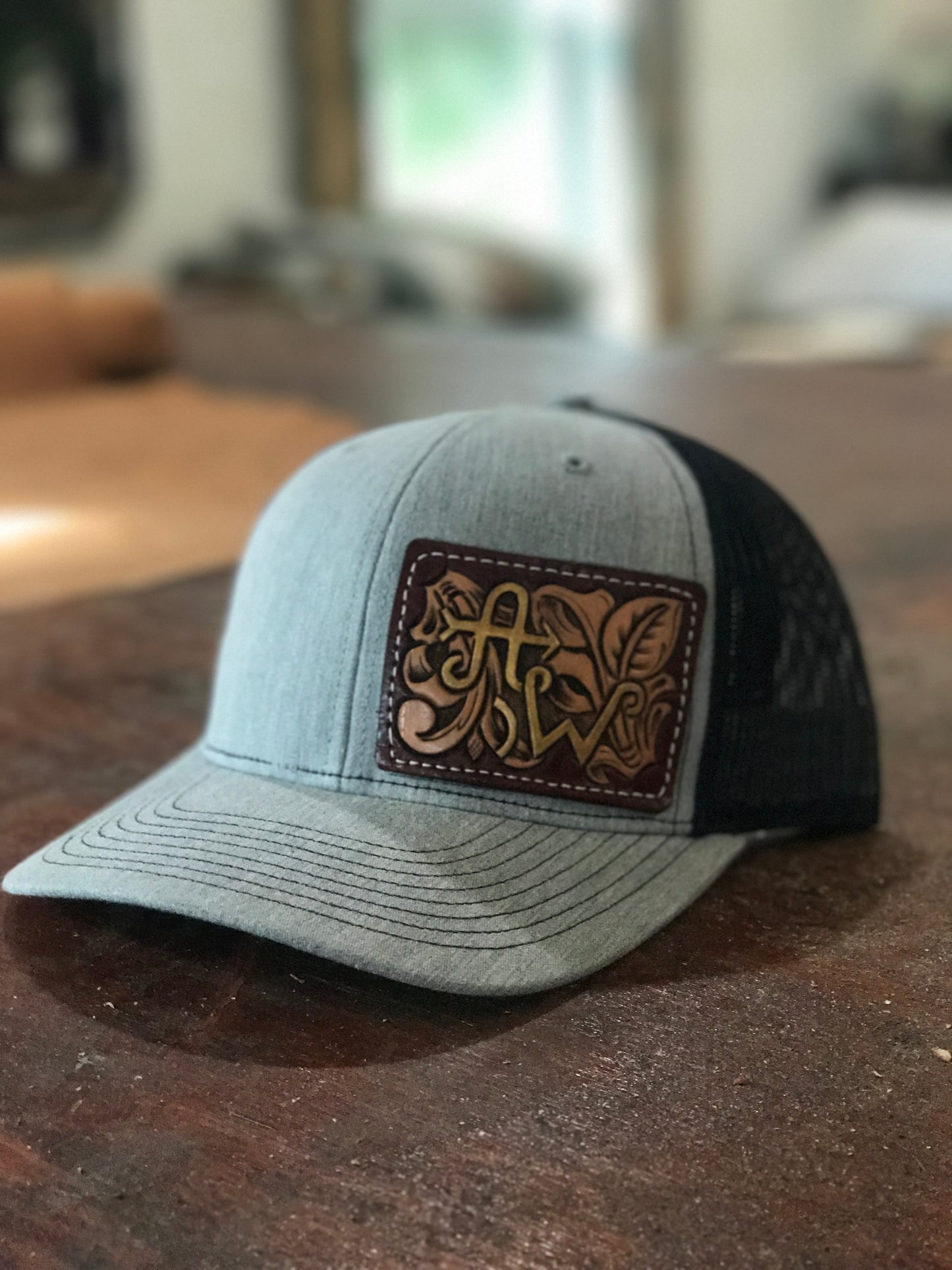 CUSTOM tooled hat patch. MADE RO ORDER