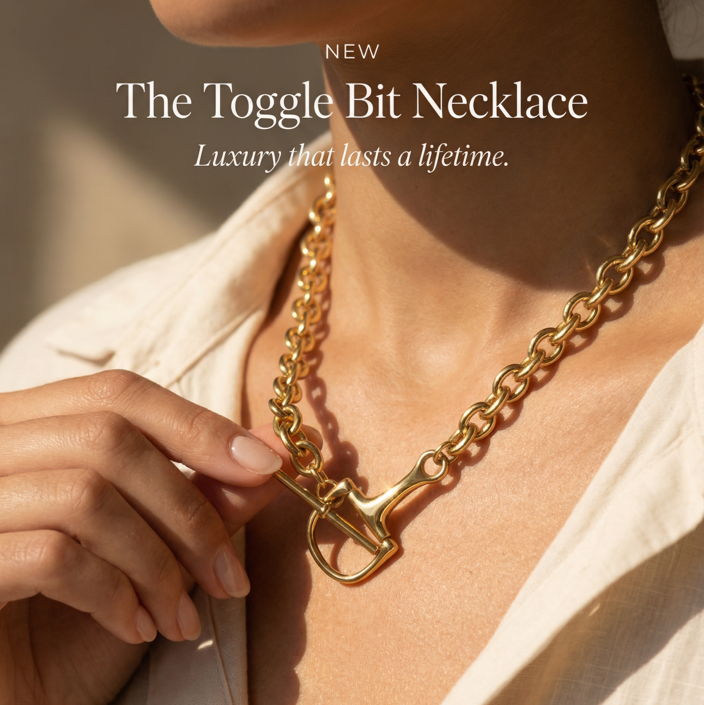 The Heiress Horse Bit Toggle Necklace 18k Gold