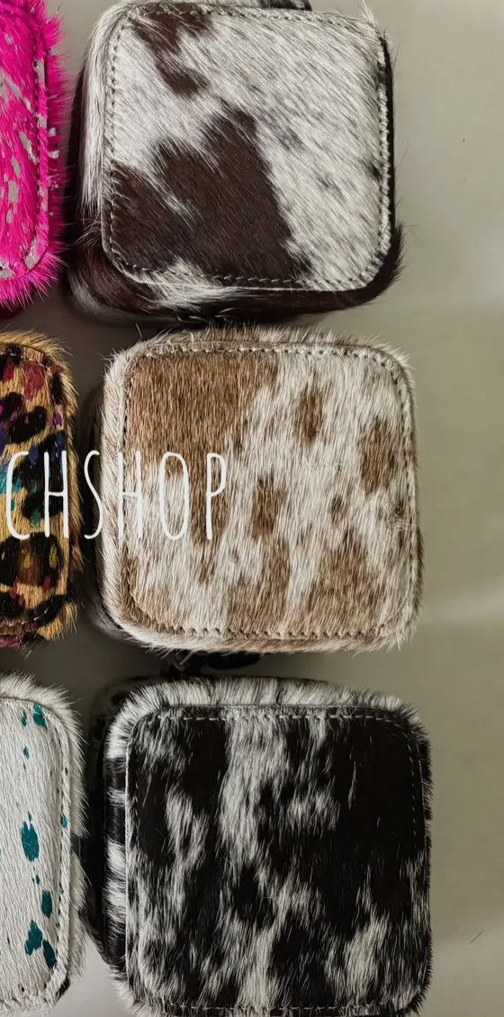 Mini cowhide jewelry box