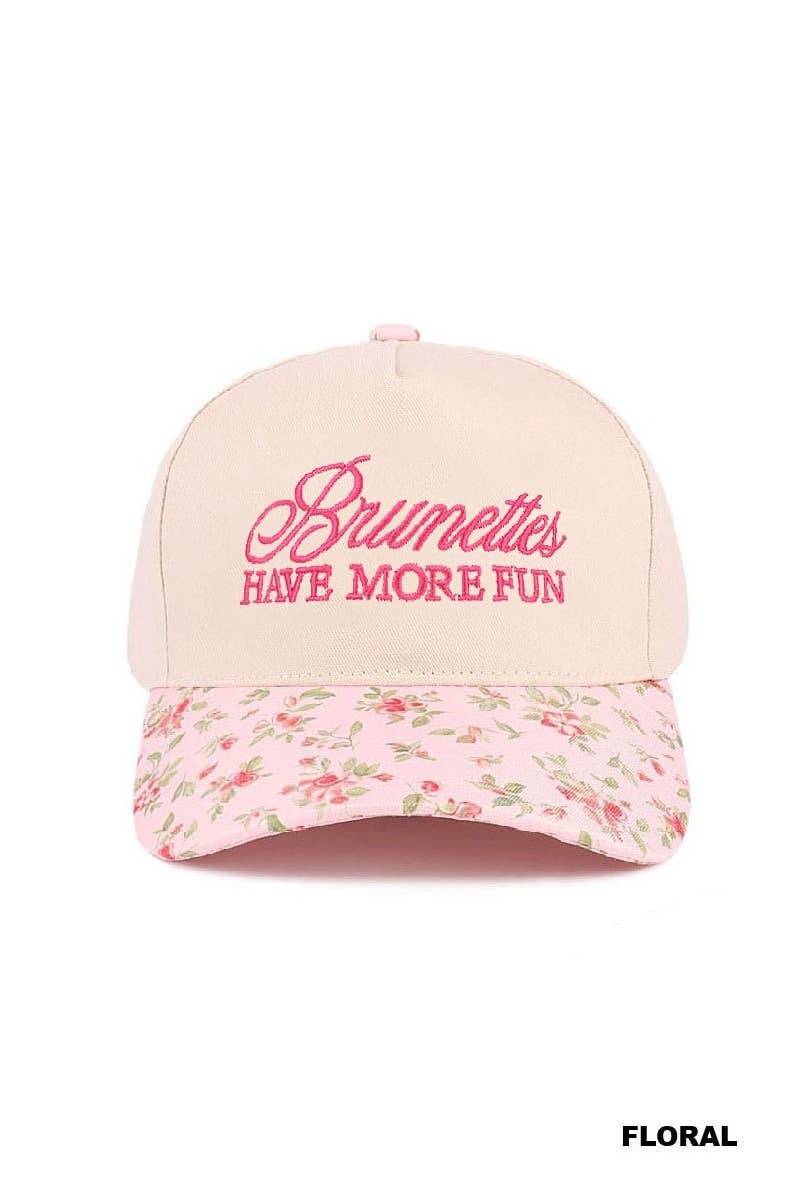 Brunettes Have More Fun Two-tone Canvas Cotton Cap