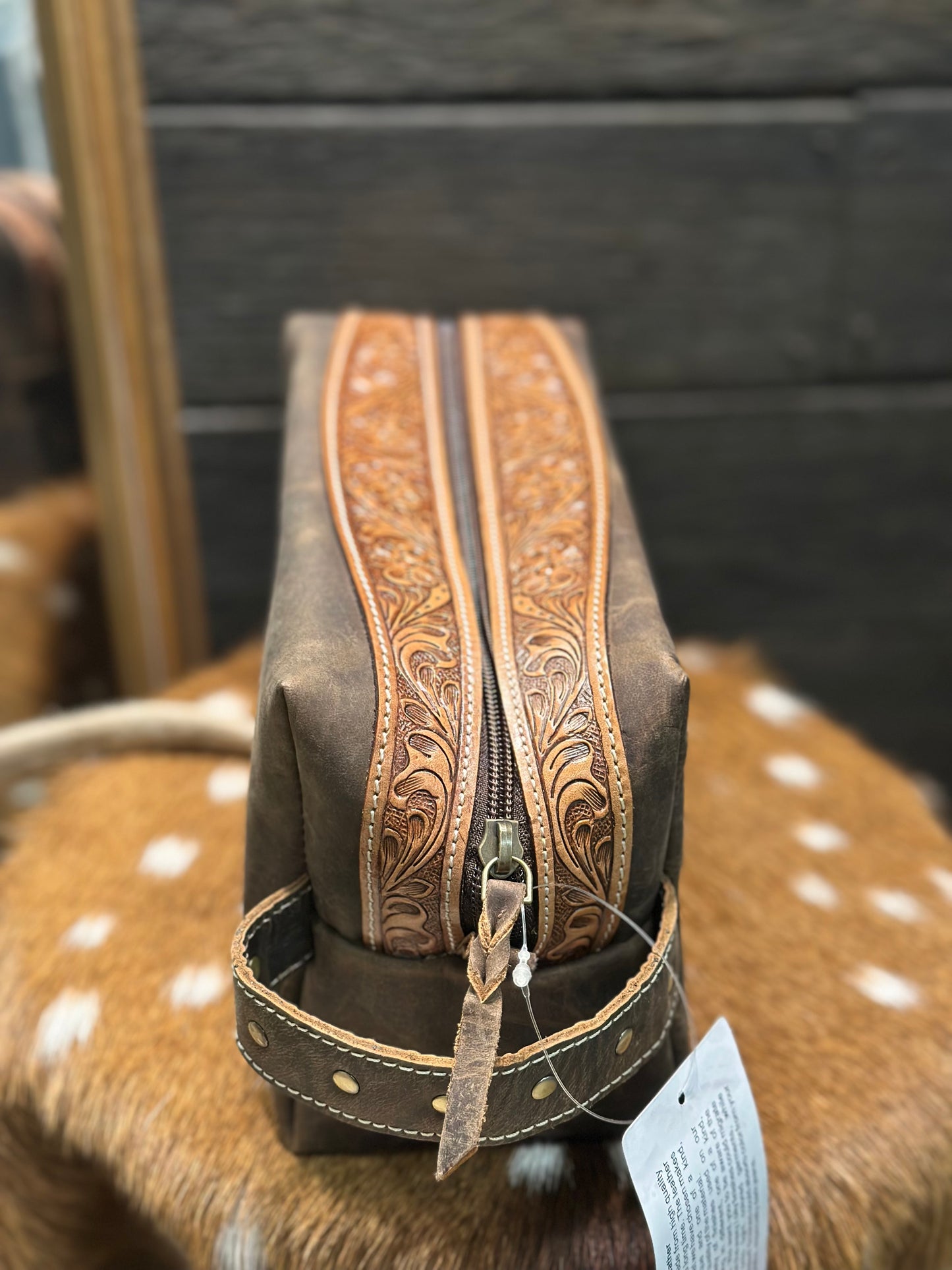 Tooled boot stitch toiletry