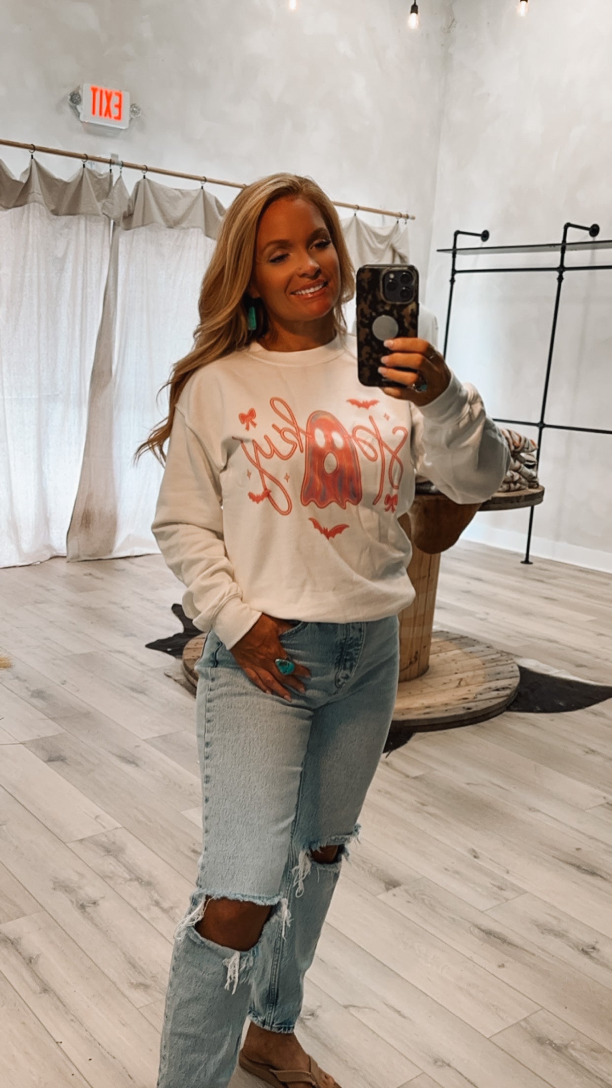 Pink Spooky Halloween crewneck sweatshirt