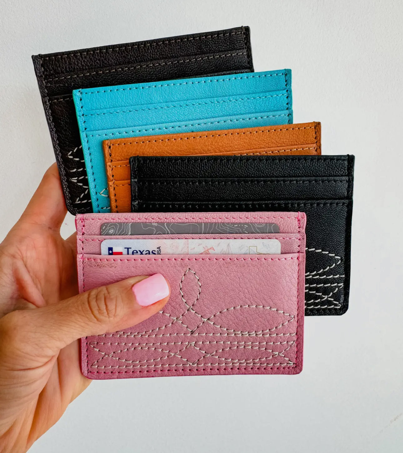 Boot stitch card wallet