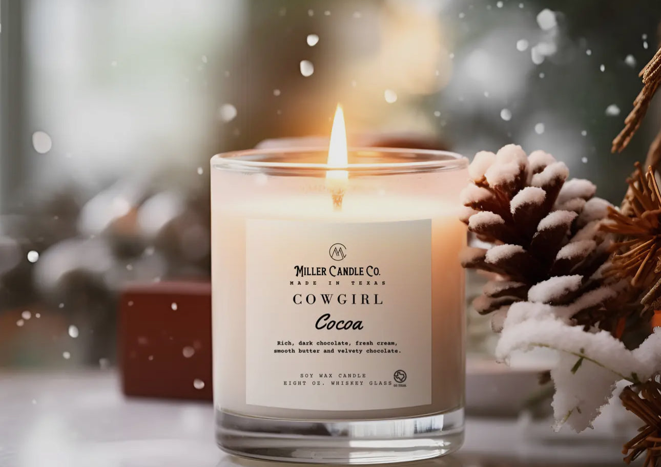 Miller candle co. Soy Candles. Whiskey glass