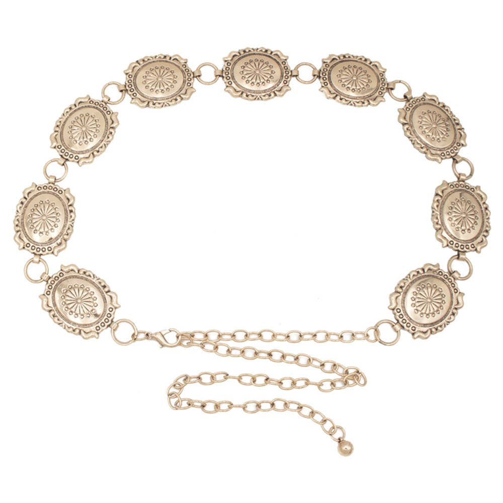 PLUS SIZE gold Southwestern chain belt