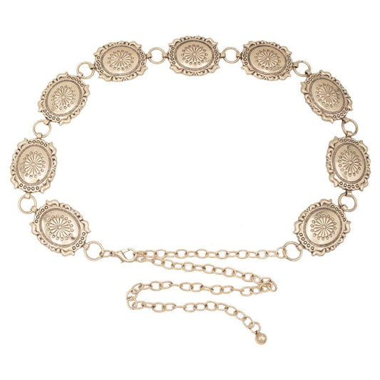 PLUS SIZE gold Southwestern chain belt
