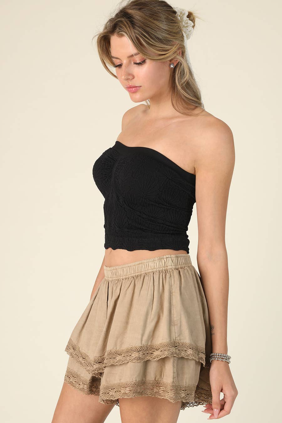 Nassau Lace Textured Tube Top
