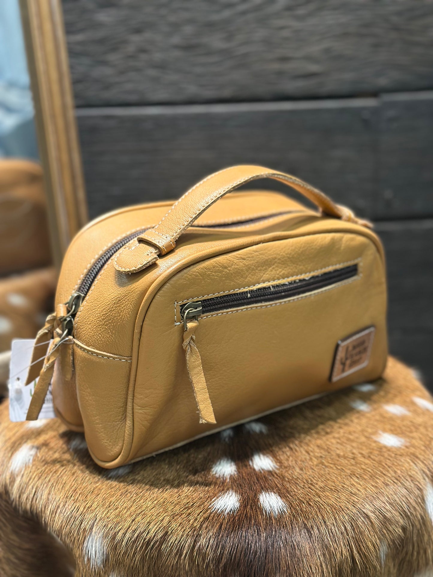 Boot stitch toiletry bag