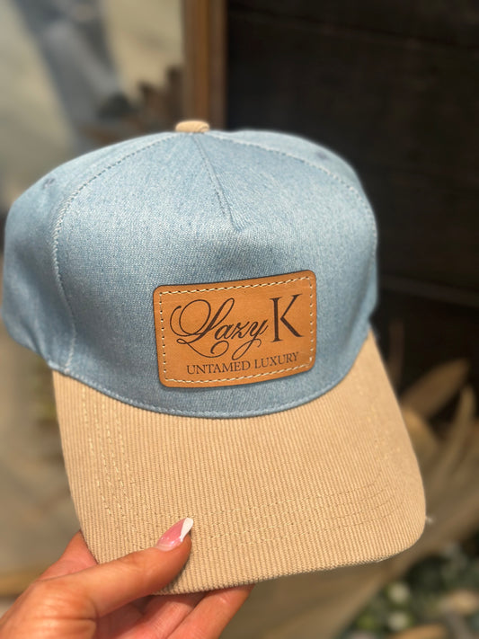 Lazy K leather patch hat