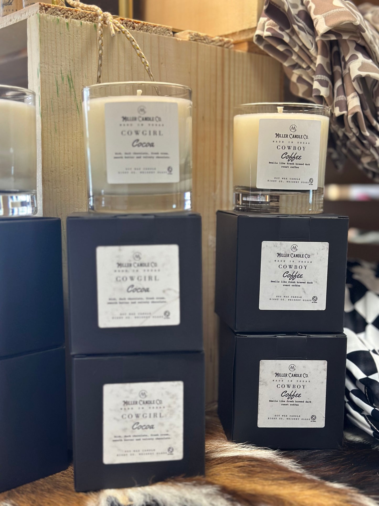 Miller candle co. Soy Candles. Whiskey glass