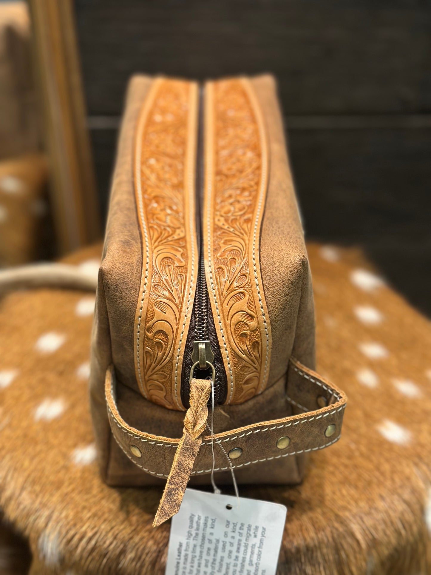 Tooled boot stitch toiletry