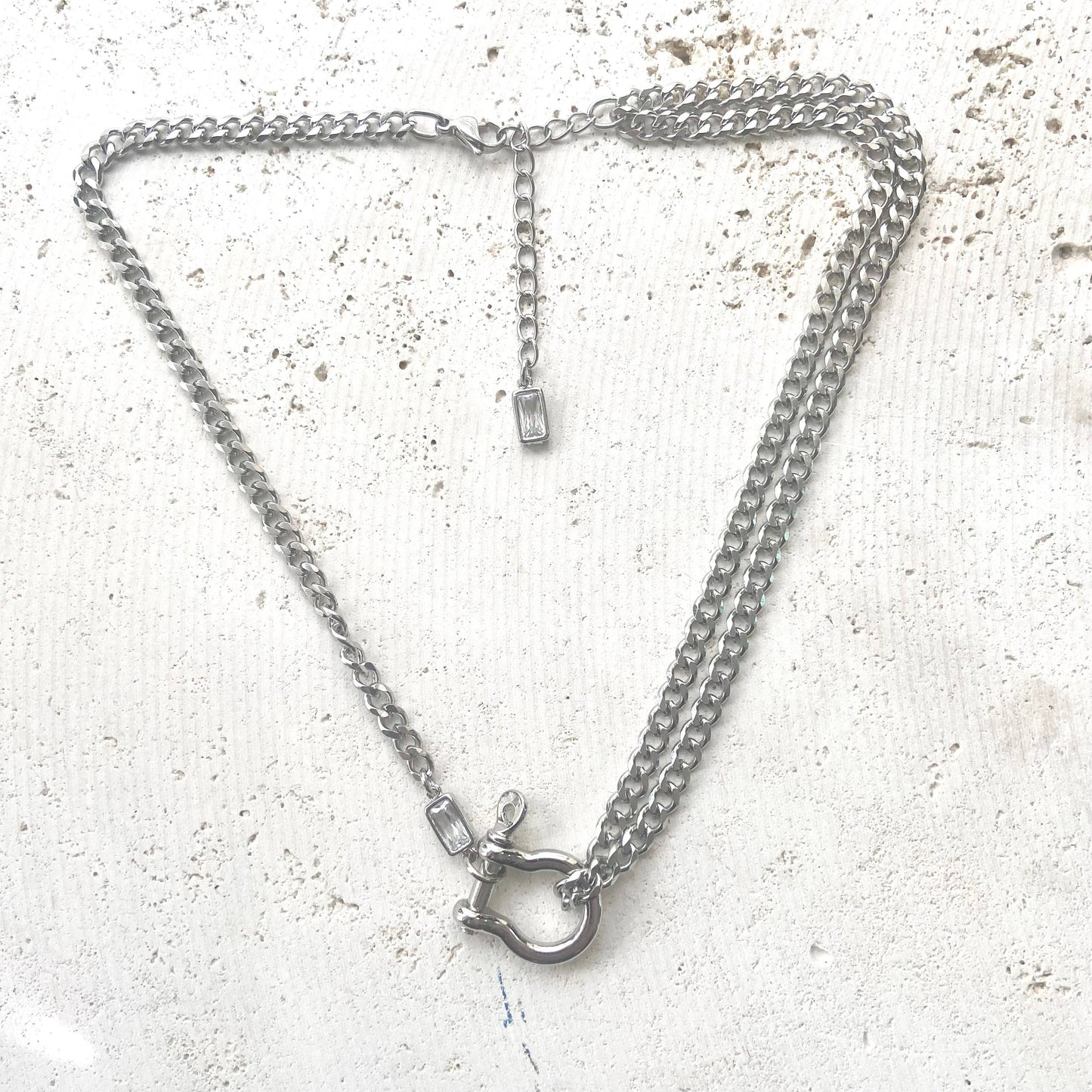 Shackle necklaces non tarnishing jewelry mixed metal