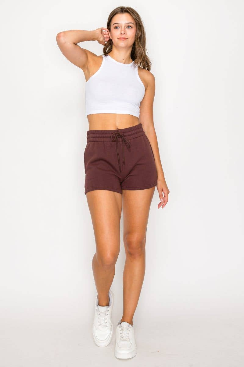 Solid Fleece Lounge Sweat Shorts
