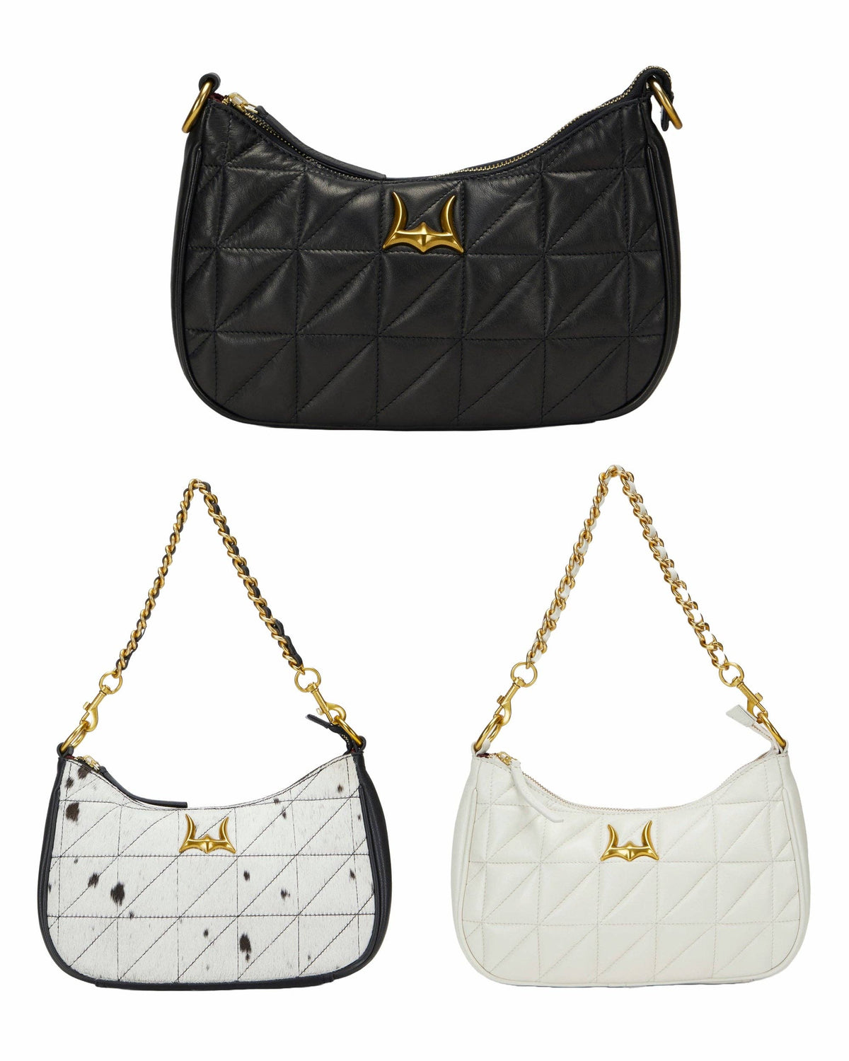 “Loyal West Jolene” Quilted Leather Bag-Black