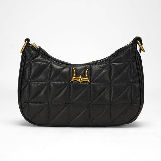 “Loyal West Jolene” Quilted Leather Bag-Black