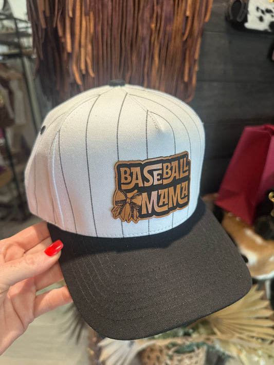 Baseball Mama leather patch hat