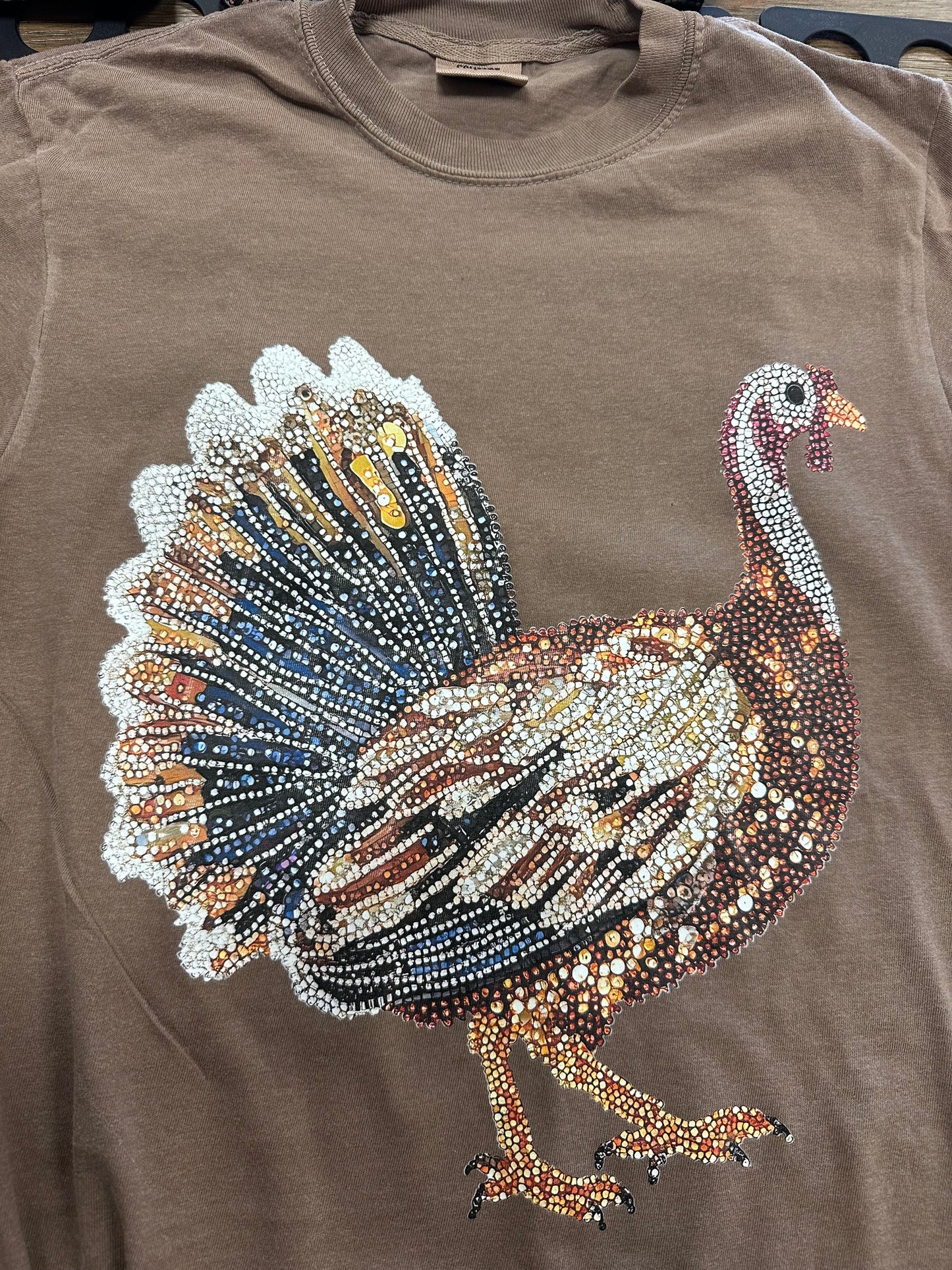 Faux rhinestone turkey tee