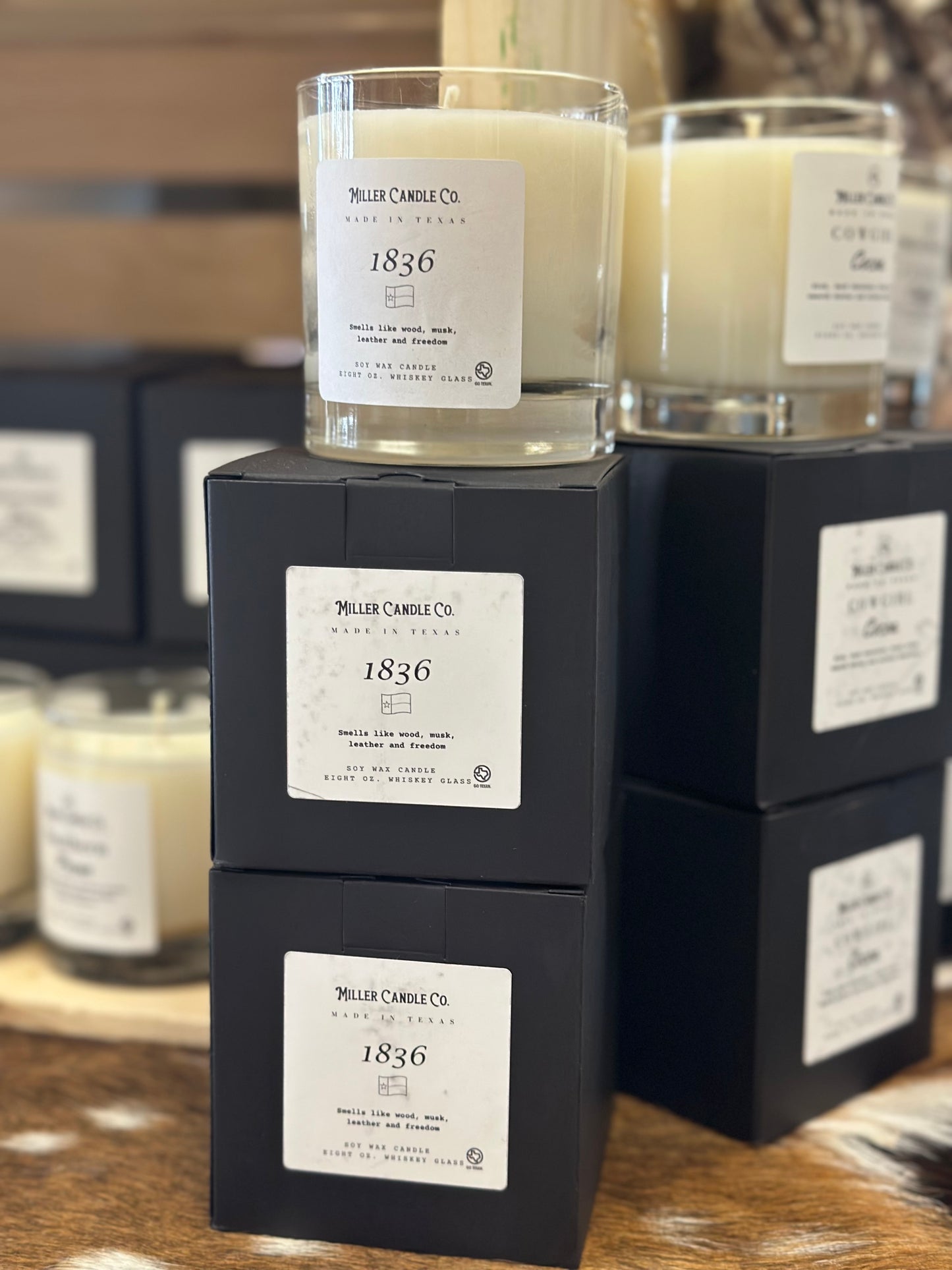 Miller candle co. Soy Candles. Whiskey glass