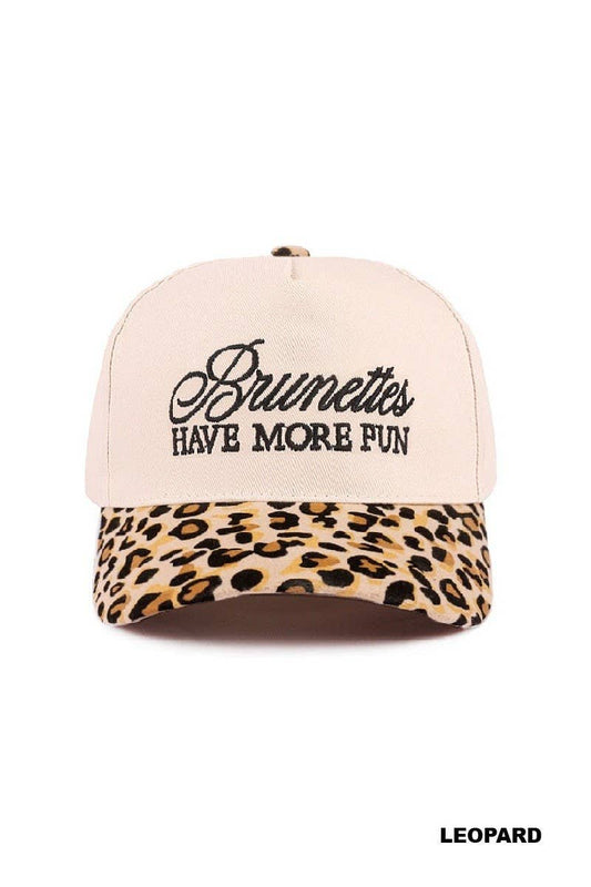 Brunettes Have More Fun Two-tone Canvas Cotton Cap