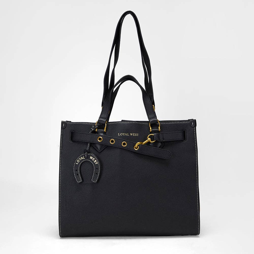 LW Tote Bag In Calfskin - Black