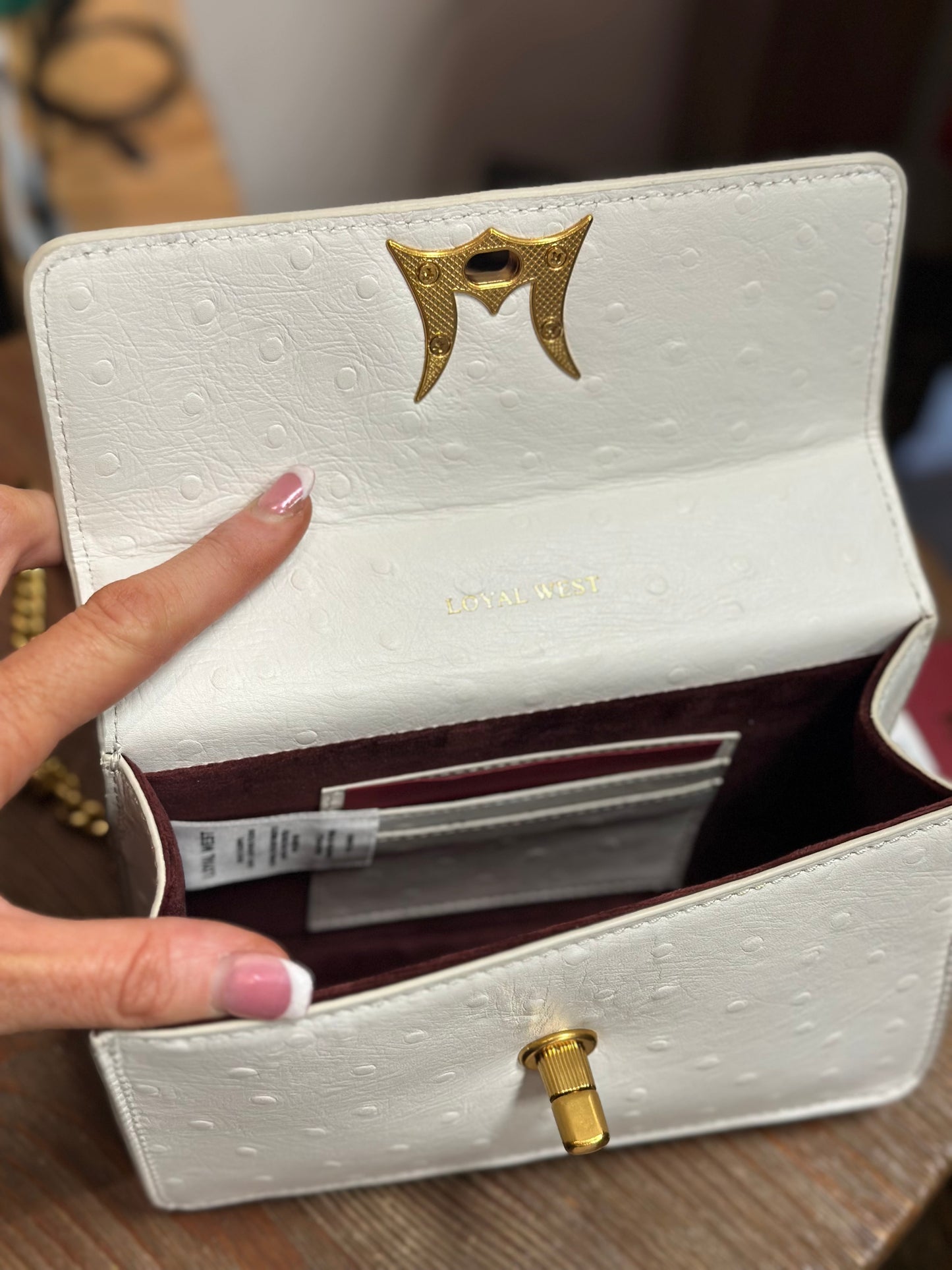 Valencia ostrich bag- white