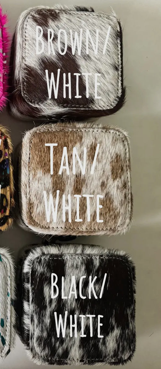 Mini cowhide jewelry box