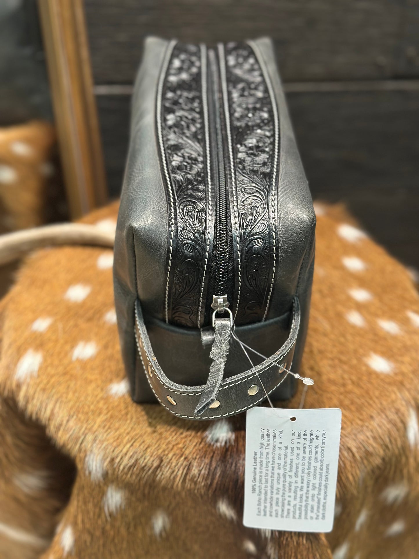 Tooled boot stitch toiletry