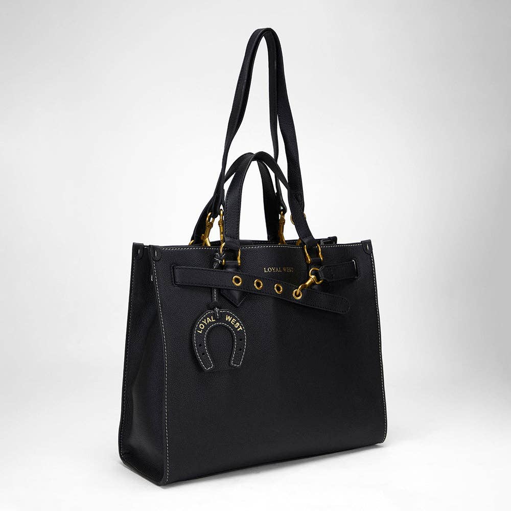 LW Tote Bag In Calfskin - Black