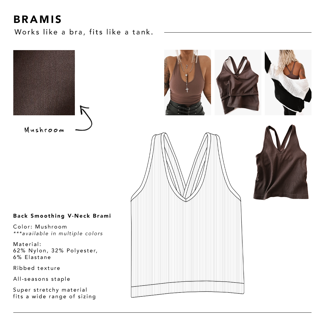 Mushroom BACK SMOOTHING V-NECK BRAMI