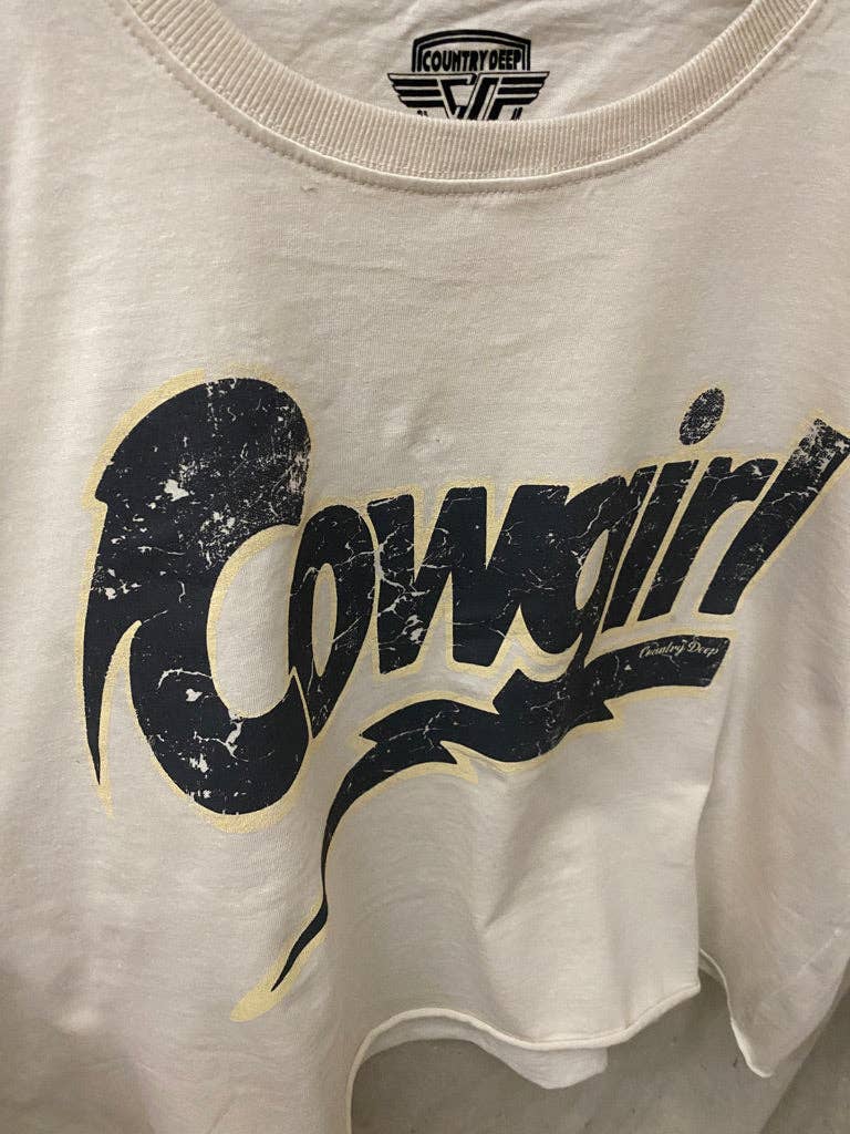 Cowgirl Rocks Vintage Relaxed Crop T-shirt