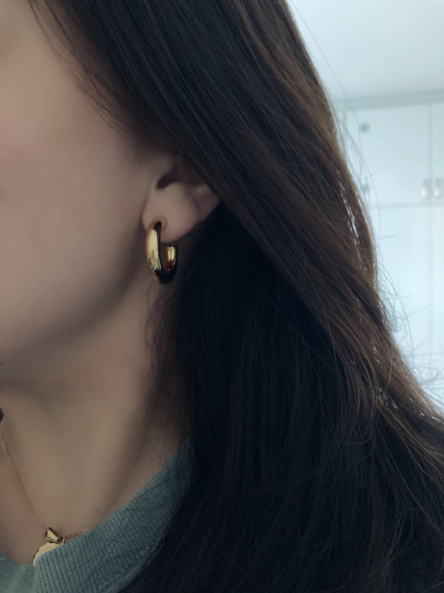 18k Gold Filled Thick Hoop Earrings