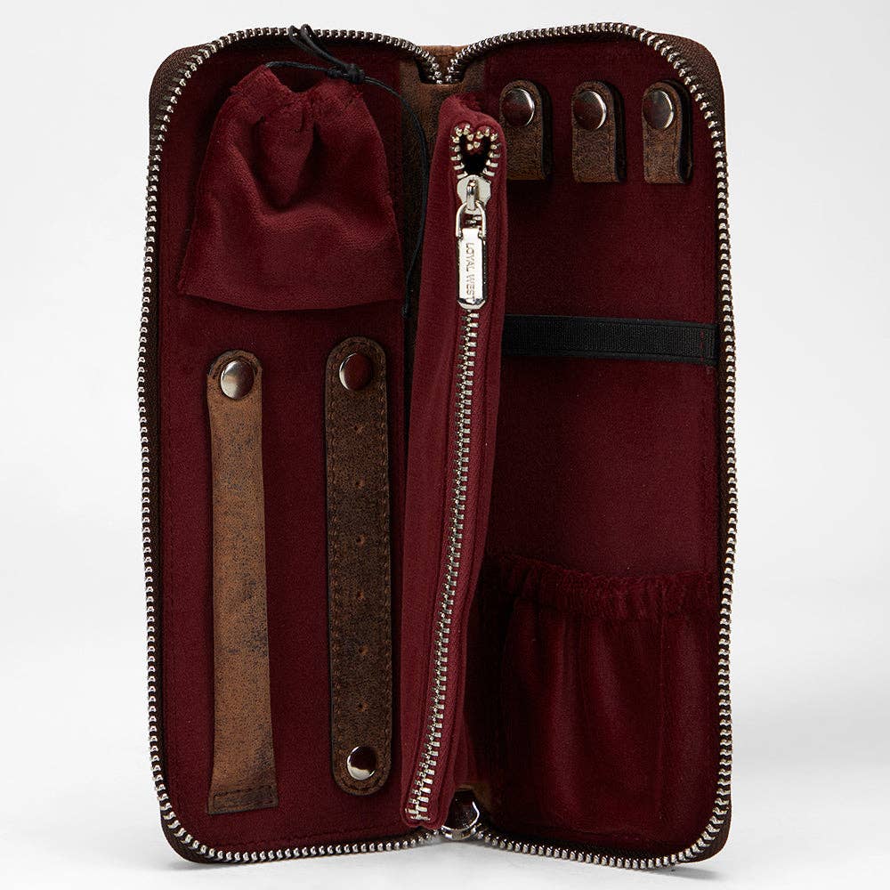 Ranch Road Jewelry Case Brown & White Cowhide