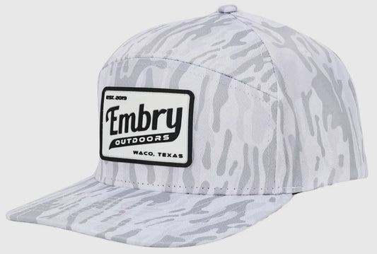 Embry white ranch camo 6 panel hat